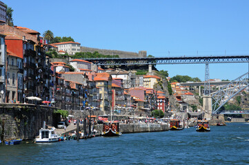 Fototapeta na wymiar Portugal, view of Porto from Douro river