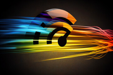 Wi Fi wireless concept. Free WiFi network signal technology internet concept with colorful speed background ai generated 