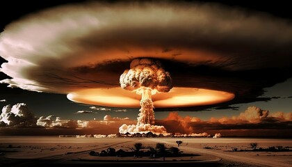 Background of an atomic bomb test.