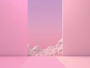 Simple Fantasy Baby Pink Background with soft clouds