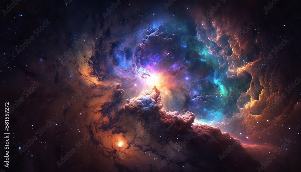 Canvas Prints galaxy with planets, generative ai