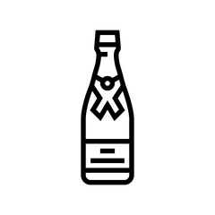 champagne glass bottle line icon vector illustration