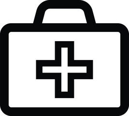first aid kit icon . first aid box icon line art vector illustration