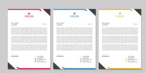 Modern Creative & Clean business style letterhead bundle of your corporate project design. set to print with vector & illustration. corporate letterhead bundle  modern letterhead design