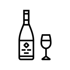 wine drink bottle line icon vector illustration