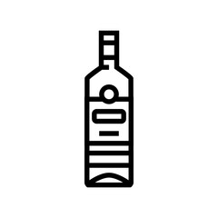 rum glass bottle line icon vector illustration
