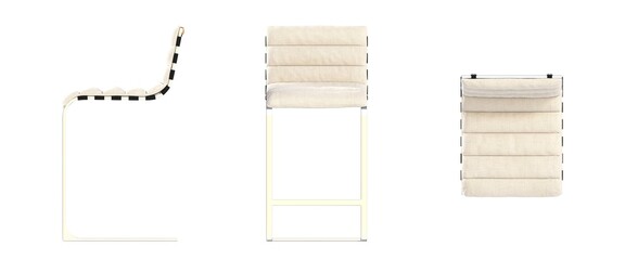 chair isolated on white background, interior furniture, 3D illustration, cg render
