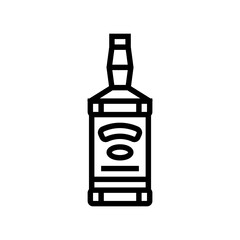 whiskey glass bottle line icon vector illustration