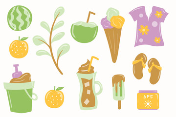 Summer Designs Flat Vector Icon beach icons vacation icons outdoor activities icons summer sports icons
