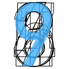 illustrazione con sagame di simboli numerici sovrapposte su sfondo trasparente