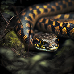 Obraz premium Snake : Tiger Snake, Generative AI