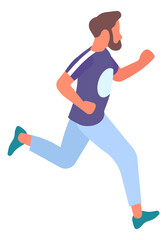 Man running fast. Athlete training for marathon competition