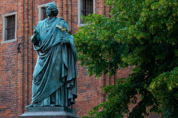 2022-07-06. Nicolaus Copernicus Monument . Statue in front of the Old Town Hall, Torun, Poland.