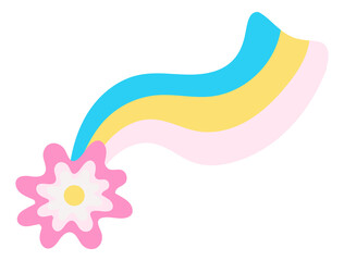 Shooting star falling. Magic comet. Cute dream sky element