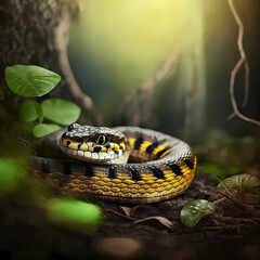 Snake : Tiger Snake, Generative AI