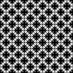 Black and white seamless pattern texture. Greyscale ornamental graphic design. Mosaic ornaments. Pattern template. Vector illustration. EPS10.