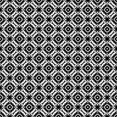 Black and white seamless pattern texture. Greyscale ornamental graphic design. Mosaic ornaments. Pattern template. Vector illustration. EPS10.
