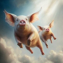 Pigs flying in the sky, when pigs fly