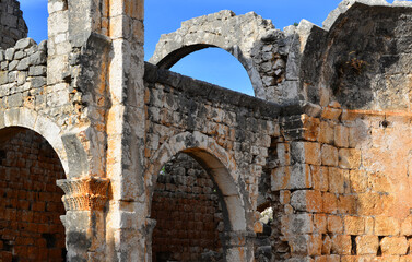 Kanlidivane Ancient City, located in Mersin, Turkey, was built in ancient times.