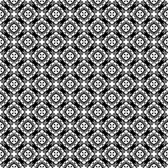 Black and white seamless pattern texture. Greyscale ornamental graphic design. Mosaic ornaments. Pattern template. Vector illustration. EPS10.
