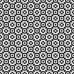 Black and white seamless pattern texture. Greyscale ornamental graphic design. Mosaic ornaments. Pattern template. Vector illustration. EPS10.
