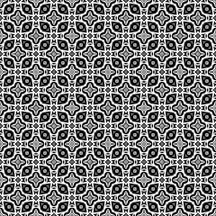 Black and white seamless pattern texture. Greyscale ornamental graphic design. Mosaic ornaments. Pattern template. Vector illustration. EPS10.