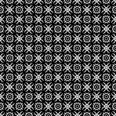 Black and white seamless pattern texture. Greyscale ornamental graphic design. Mosaic ornaments. Pattern template. Vector illustration. EPS10.