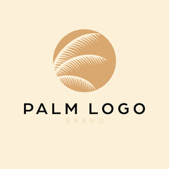 Palm logo design. Abstract tropical logotype. Simple and modern logo.
