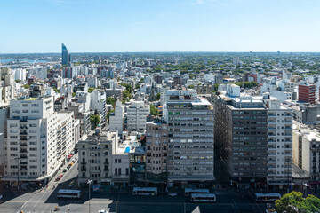 Fototapeta na wymiar Montevideo, Uruguay urban skyline and cityscape