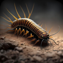 Obraz premium Centipede Kelabang. Generative AI