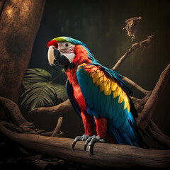 Parrot - Exotic Macaw. Generative AI