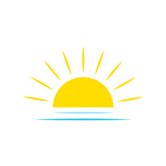 sunrise sun river for concept design. Vector illustration.
