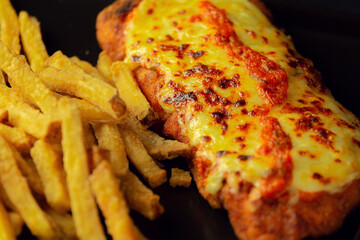 parmesan milanesa with french fries