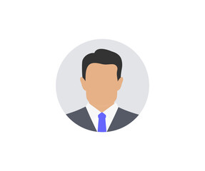 Faceless businessman icon. Business people. User profile icon. Profile picture, portrait symbol. User member, People icon. Circle button with avatar photo silhouette vector design and illustration.

