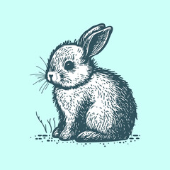 Easter bunny vintage engraving style illustration.