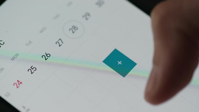 Scrolling through the date on the phone