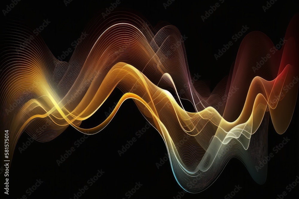Aufkleber blurred color wave background. generative ai