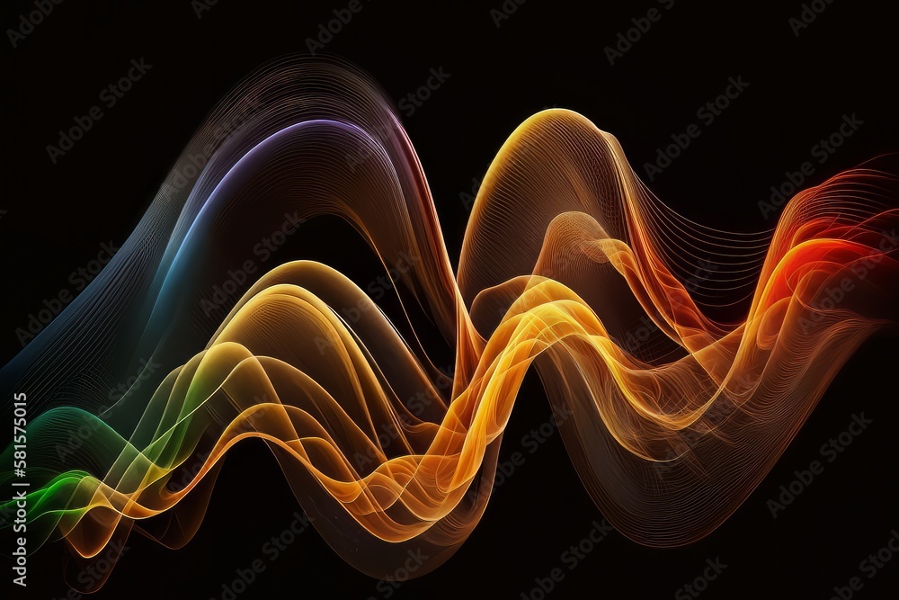 Poster blurred color wave background. generative ai