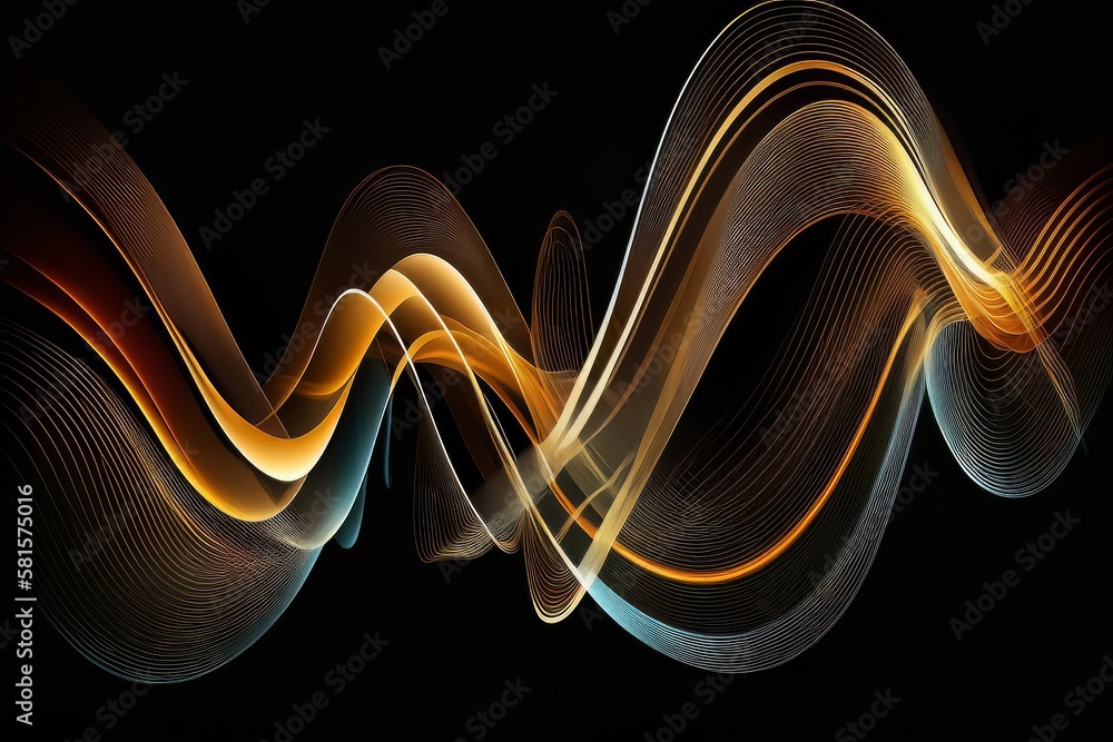 Poster blurred color wave background. generative ai