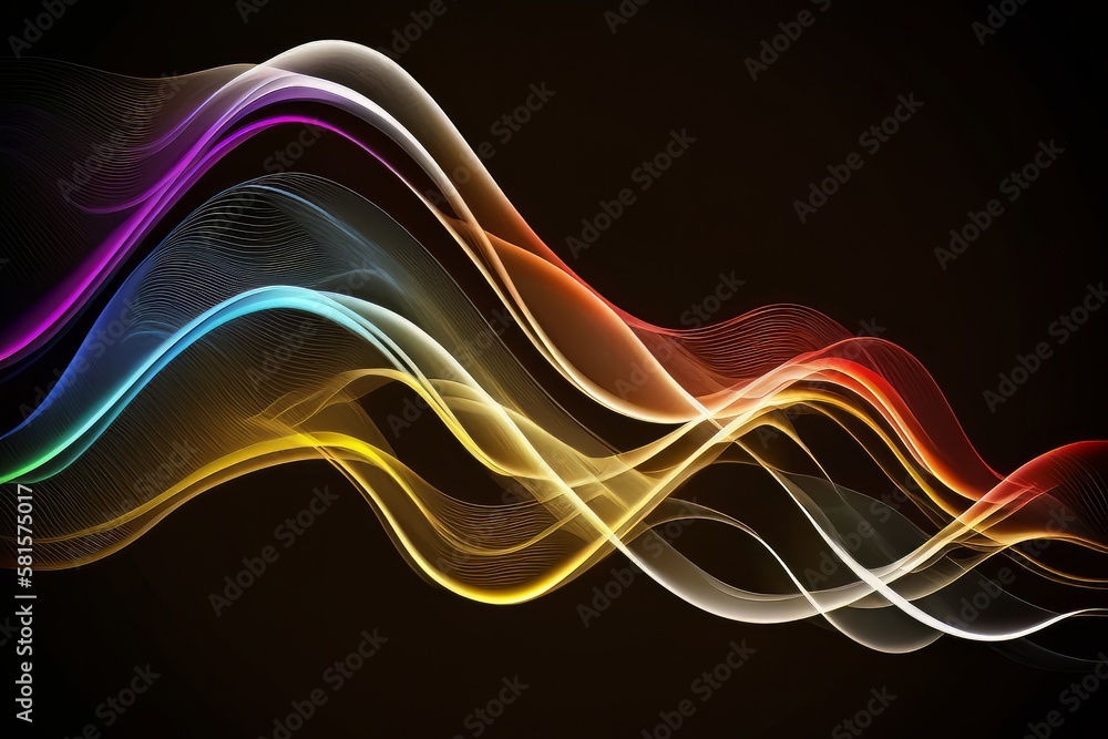 Poster blurred color wave background. generative ai