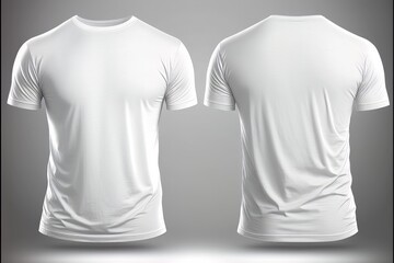 Fototapeta White, short sleeve t-shirts with copy space for mockup. Generative AI obraz