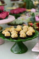 white brigadeiro, sweets with laminated almonds, candy table, candy store,  condensed milk candy balls, candy balls 
