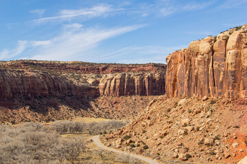 Indian creek, an area know for its sandstone crack climbing, in Bears Ears National Monument in the canyonlands area of San Juan County, Utah