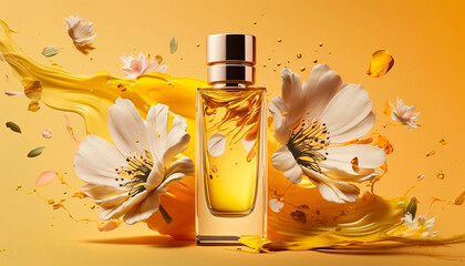 Perfume with floral aroma burst. Generative AI, - obrazy, fototapety, plakaty