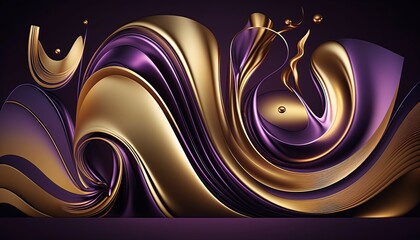A gold and purple abstract gradient , ai generated