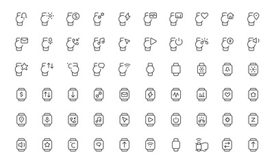 Smart watch icon vector set. Smartwatch symbol collection. Clock icons. Wristband or Wristwatch. Vector flat smart watch icon. Watch Icon Object, Smart Watch Icon Picture Image