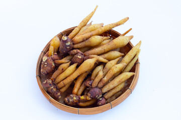 Fingerroot on a white background.