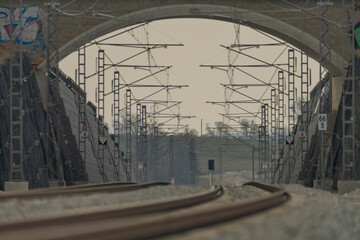 Road bridge over new railway track between Sobeslav and Tabor
