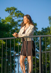 woman walking on the street