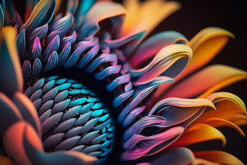 colorful flower petal texture closeup Generative AI